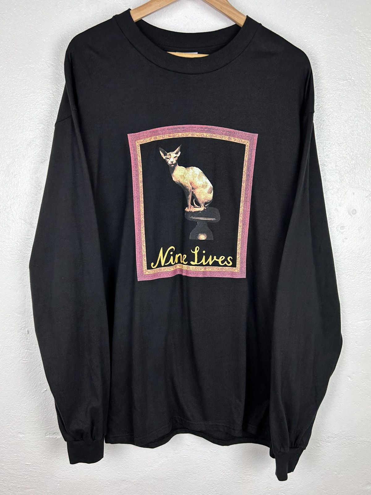 image of Vintage Aerosmith Nine Lives 97 I Heard It First Long Sleeve in Black, Men's (Size XL)