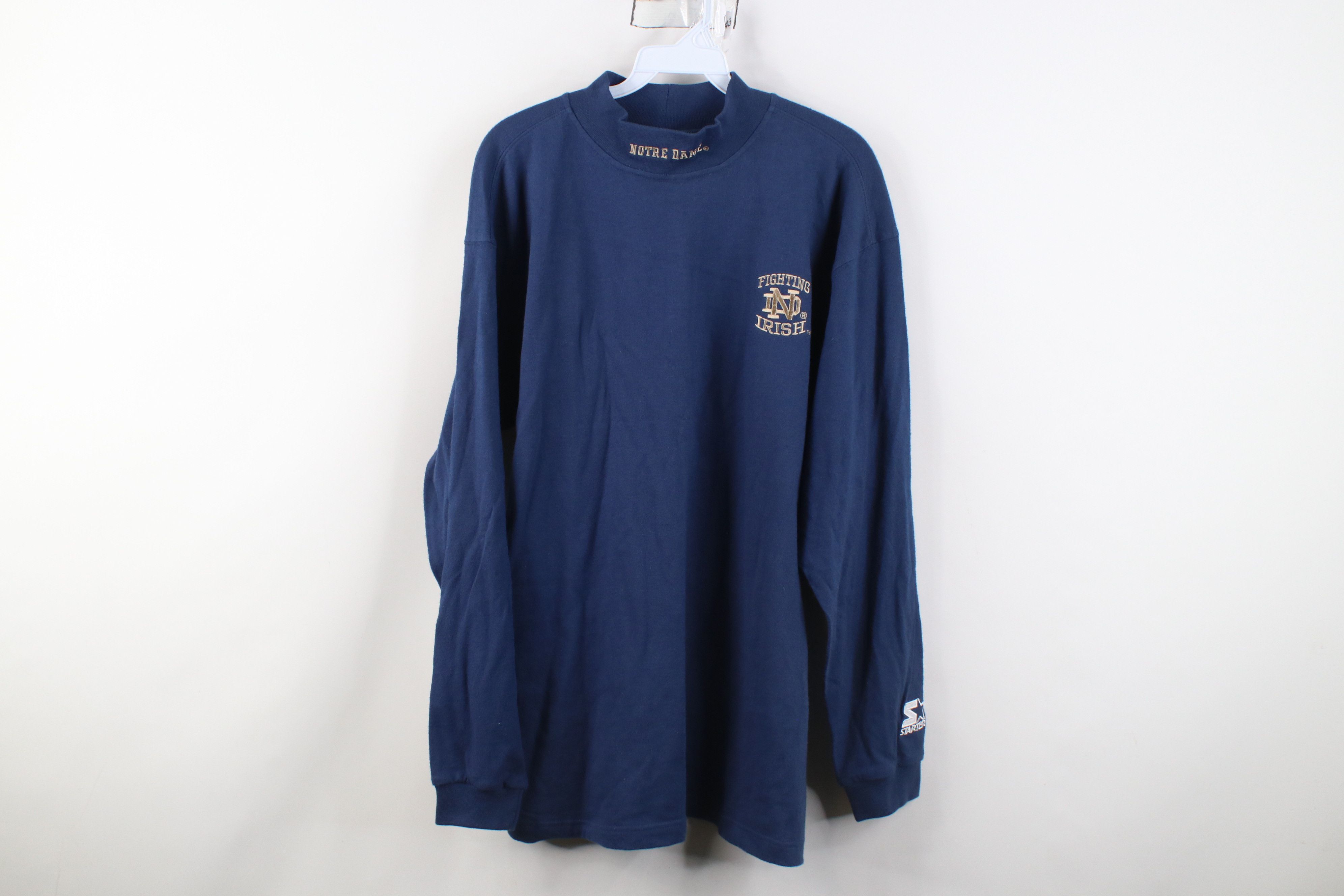 Starter Vintage 90s Starter University Mock Neck Long Sleeve T-Shirt Size US M / EU 48-50 / 2 - 1 Thumbnail