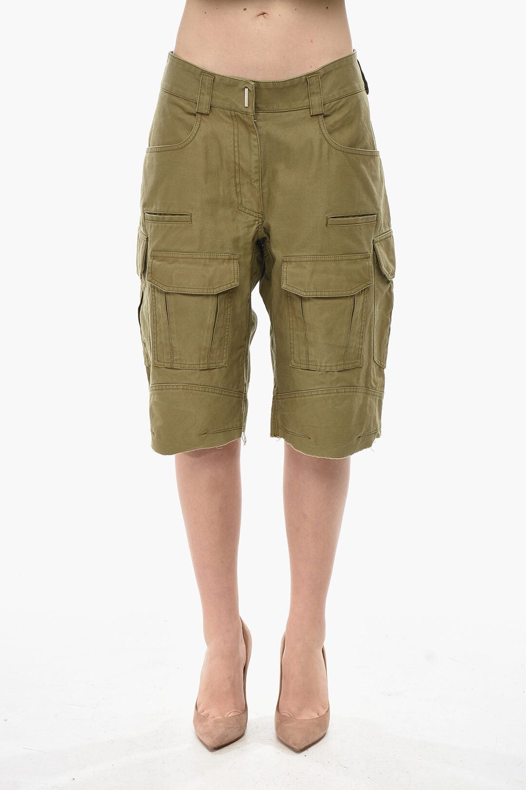 Givenchy Cotton Cargo Shorts With Belt Loops Size 30" / US 8 / IT 44 - 1 Thumbnail