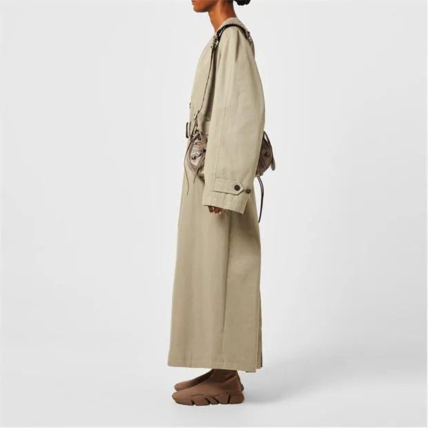 Balenciaga o1g2r1mq0924 Long Trench Coat in Militry Beige Size S / US 4 / IT 40 - 4 Thumbnail