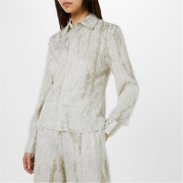 Amiri o1g2r1mq0824 Eyelash Button Down Shirt in Cream Size S / US 4 / IT 40 - 3 Thumbnail