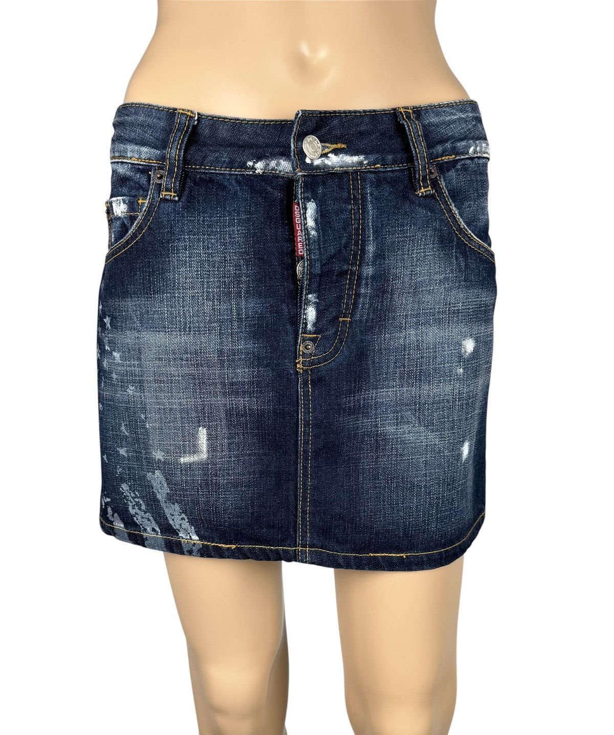 Dsquared2 Daquared Denim Mini Skirt Logo size XS Distressed Size 26" / US 2 / IT 38 - 5 Thumbnail