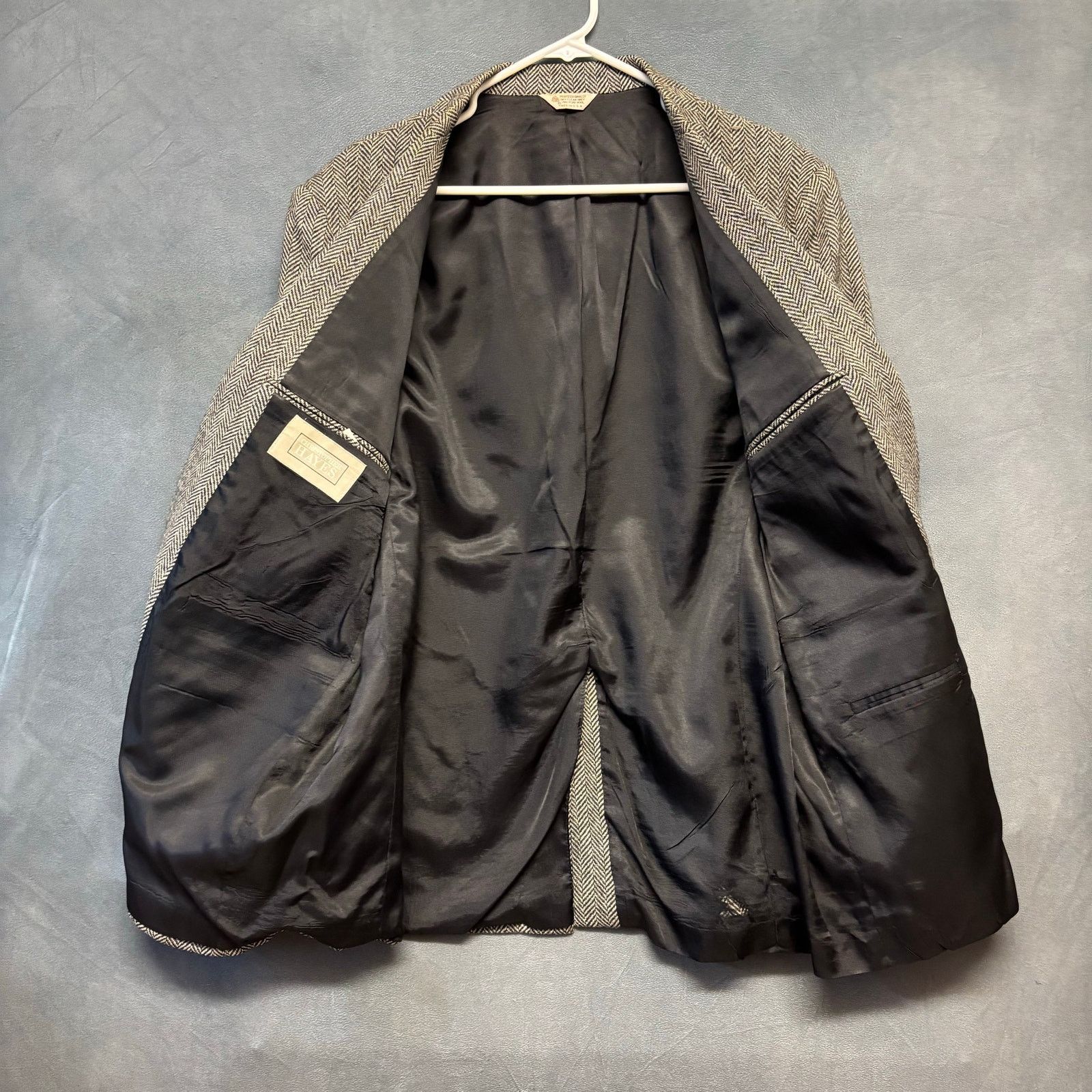 Other Vintage Christopher Hayes 100% Wool 44R Herringbone Blazer Size 44R - 6 Thumbnail