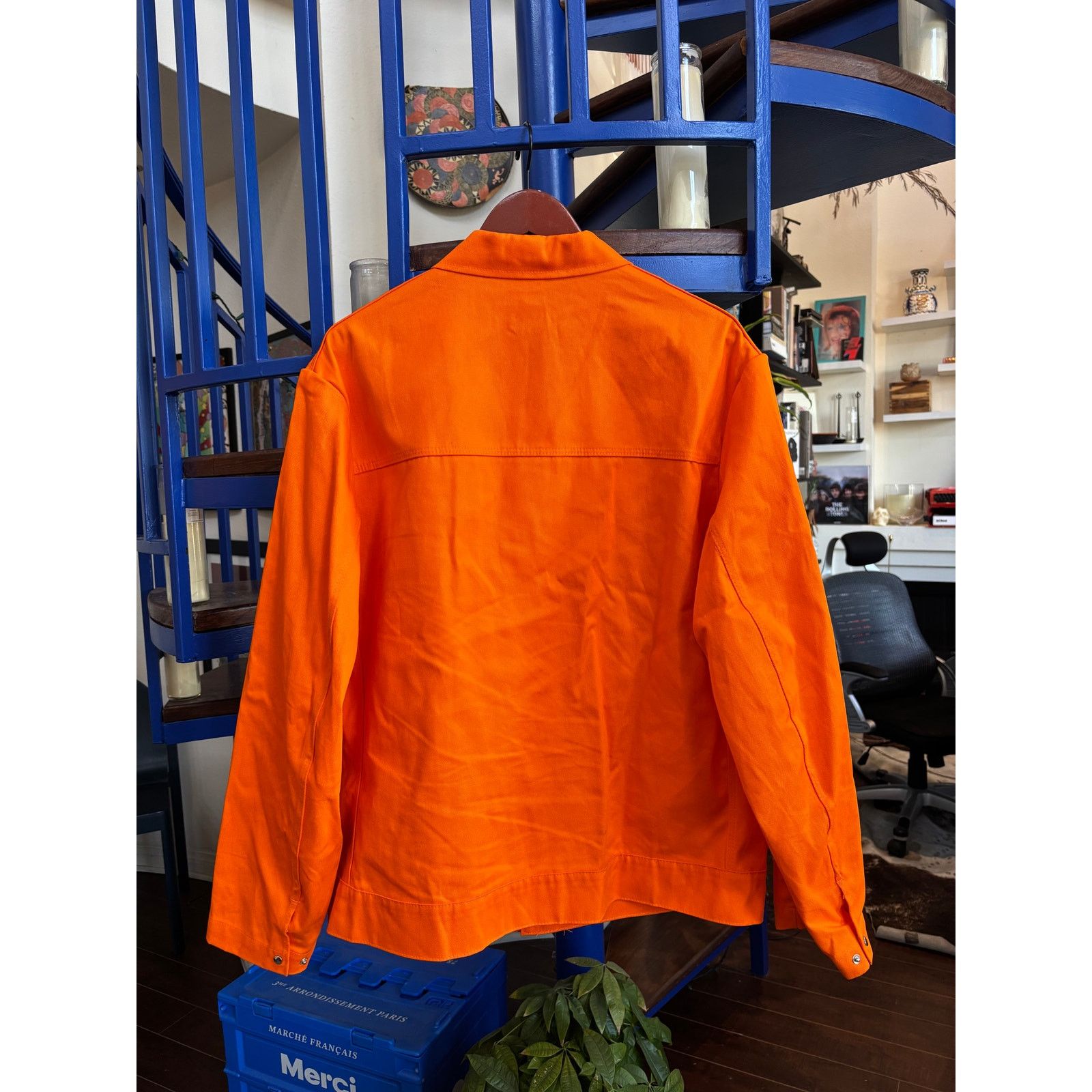 Vintage Vintage French Orange Sanforized Work Jacket – Men’s L Size US L / EU 52-54 / 3 - 2 Thumbnail