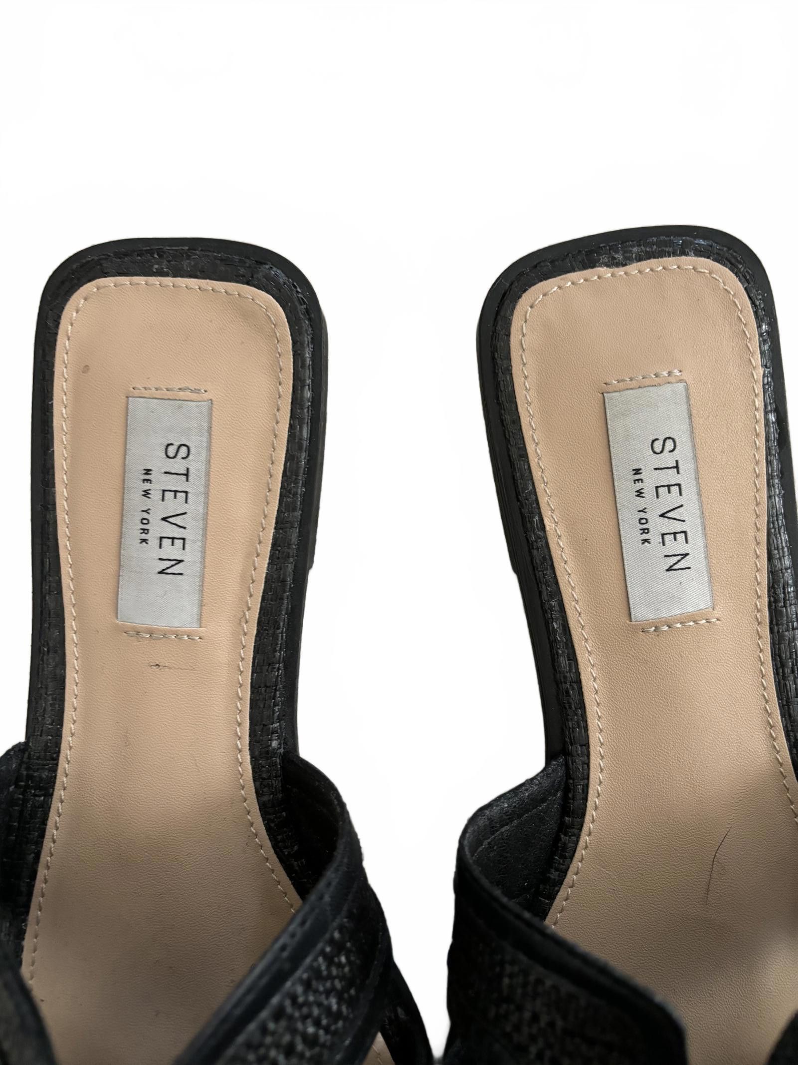 Designer NWOT Stylish Black Slide Sandals by Steven Size US 7 / IT 37 - 3 Thumbnail