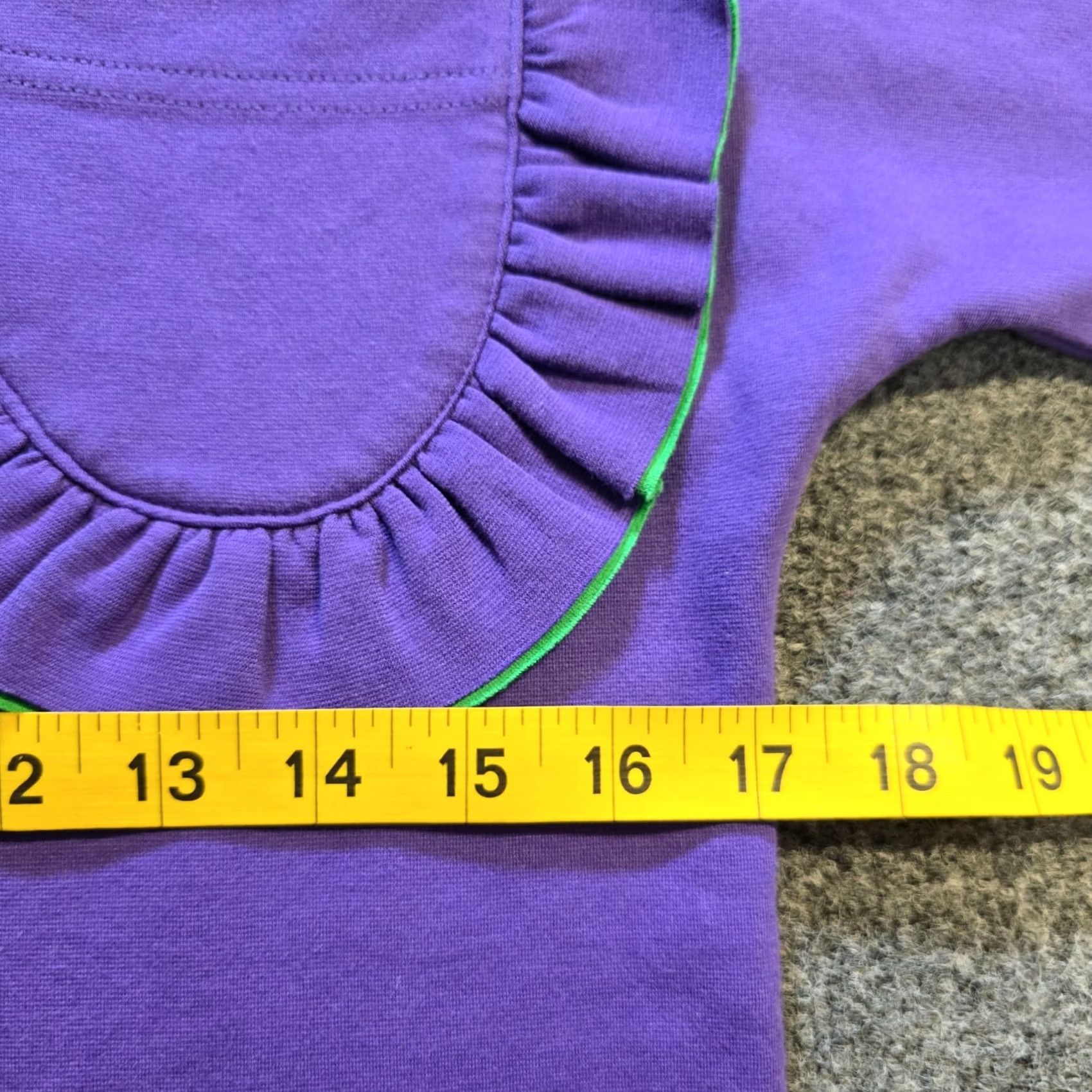 Vintage VINTAGE? No. Helima By Helima Top Womens Small Purple Green Ruffle Pocket Minimal Casual Size S / US 4 / IT 40 - 5 Thumbnail