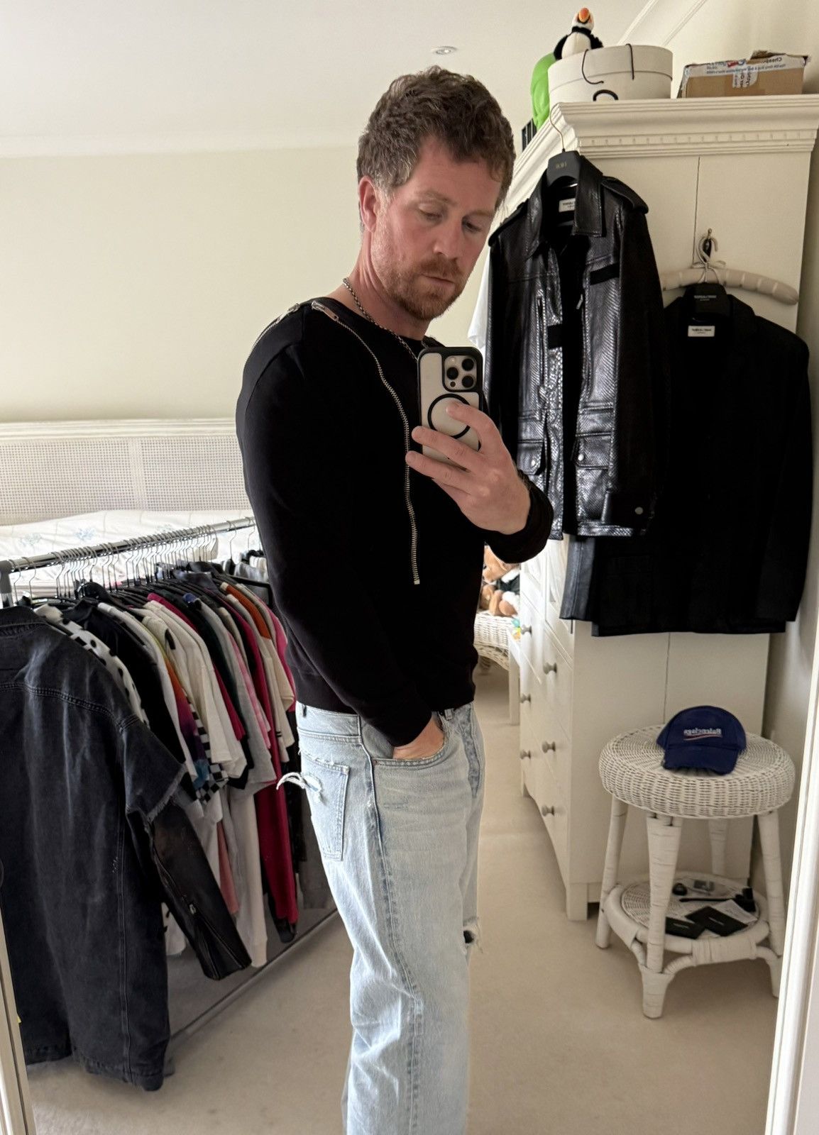 Saint Laurent Paris FW13 Saint Laurent zip crew neck sweater Hedi Slimane grail Size US L / EU 52-54 / 3 - 3 Thumbnail
