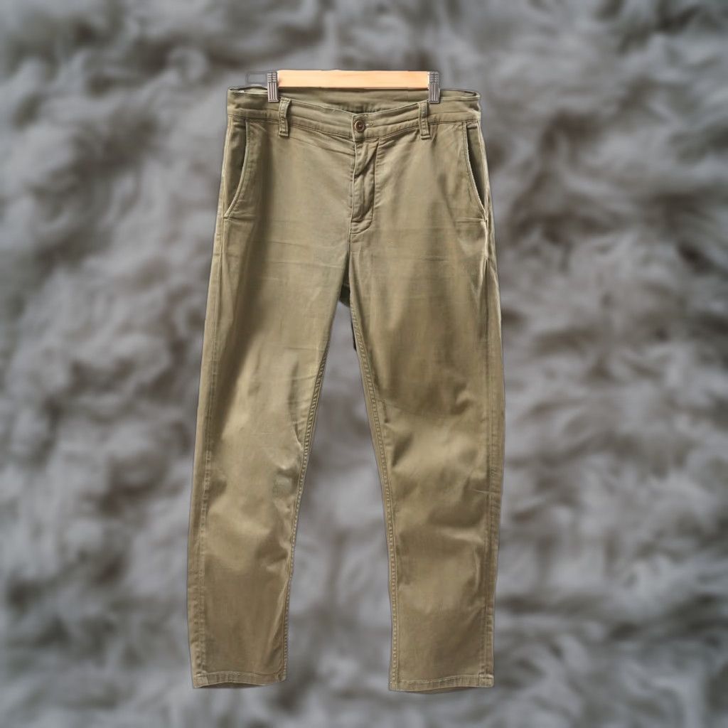 Nudie Jeans Nudie Jeans Slim Chino Pants Mens 30 x 34 Olive Green Slim Fit Trousers Casual Workwear 30 in Waist Mens Size US 30 / EU 46 - 1 Thumbnail