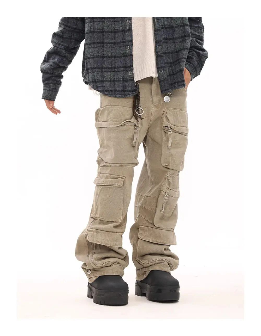 Beige Cargo Pants
