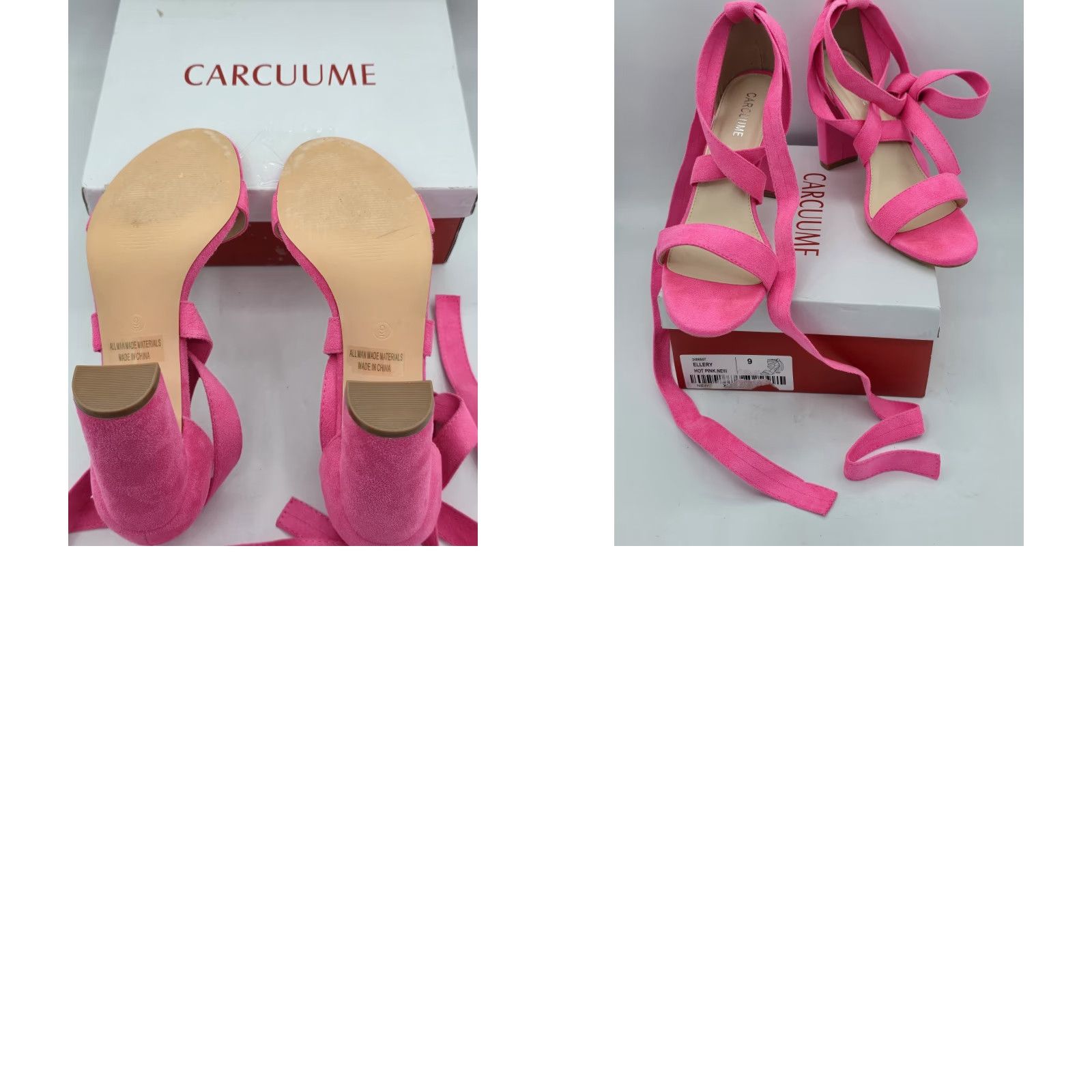 ELLERY Carcuume Ellery Shoes Women’s 9 PINK Platform Heel Ankle Wrap Open Toe Block Heel Party/Cocktail Womens 90s Going Out (Sash) Shoes Size US 9 / IT 39 - 9 Thumbnail