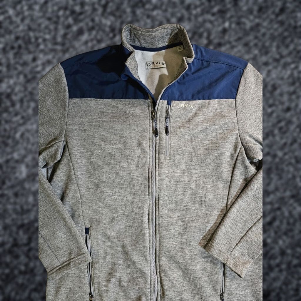 Orvis Orvis Jacket Mens Large Gray/Blue Full Zip Fleece Lightweight Size US L / EU 52-54 / 3 - 1 Thumbnail