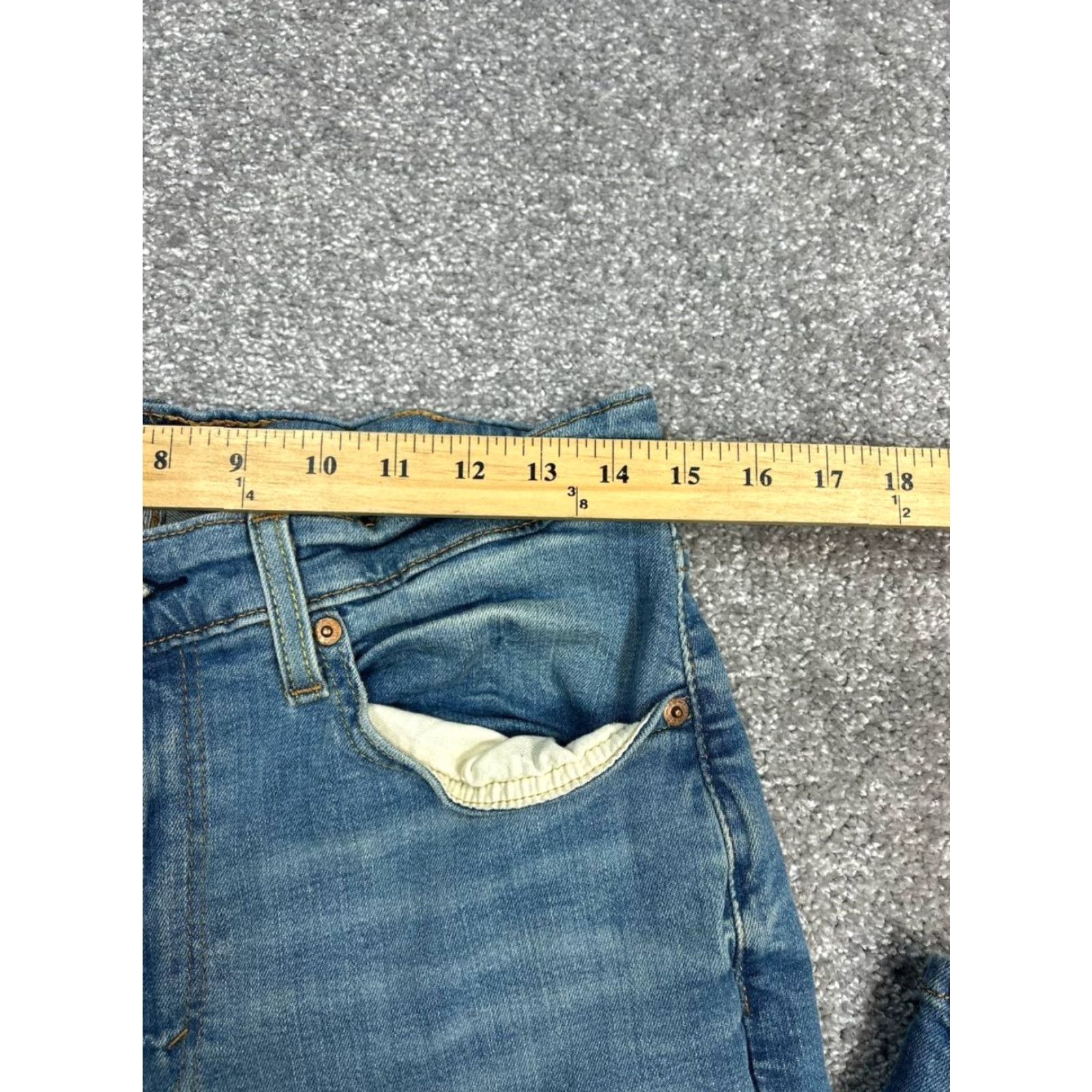 Levi's Levis 514 Jeans Mens 32 Blue Denim Cotton Stretch Mid Rise Straight Leg 29x30 Size US 32 / EU 48 - 3 Thumbnail