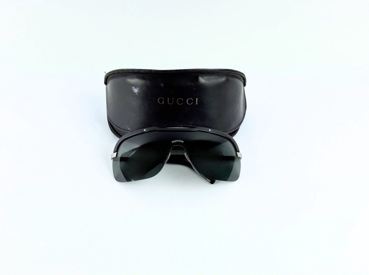 Gucci GUCCI BLACK SHIELD SUNGLASSES Size ONE SIZE - 6 Thumbnail