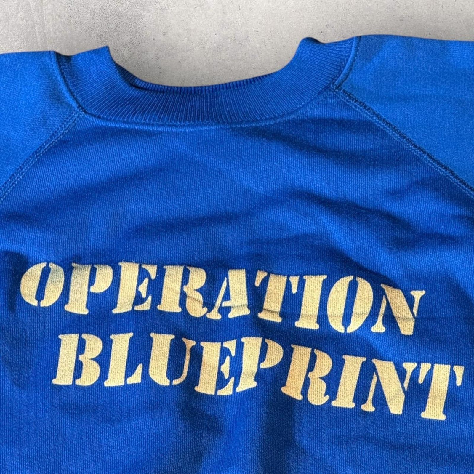 Hanes Vintage 80’s Operation Blueprint Blue Crewneck Size US XL / EU 56 / 4 - 1 Thumbnail