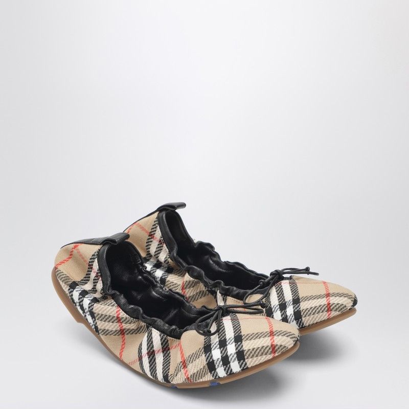Burberry Burberry Fawn Check Ballet Flats Beige Size US 10 / IT 40 - 1 Thumbnail