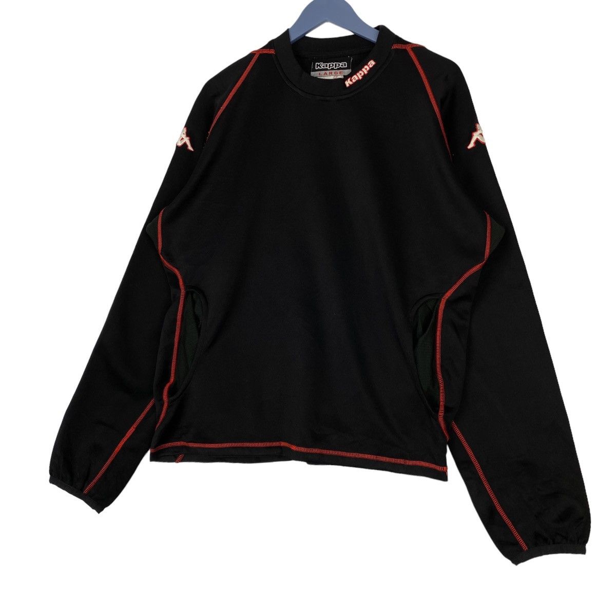 Kappa × Vintage Vintage Kappa Crewneck Sweatshirt Black Pullover Jumper Size US L / EU 52-54 / 3 - 2 Thumbnail
