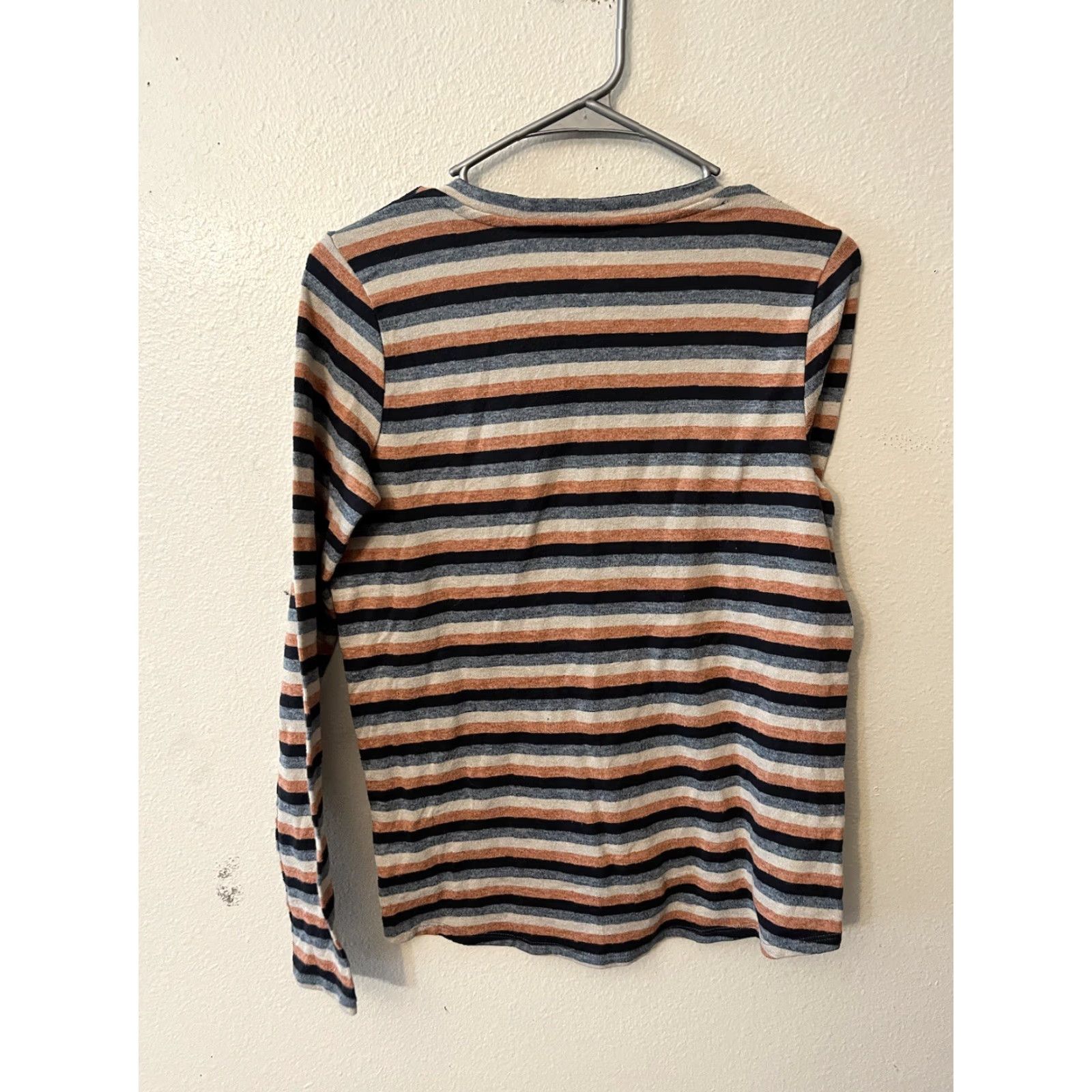 American Eagle Outfitters American Eagle Outfitters Sweater Women Size S Orange Cream Blue Striped Crew Neck Long Sleeve Pullover Womens Size S / US 4 / IT 40 - 3 Thumbnail