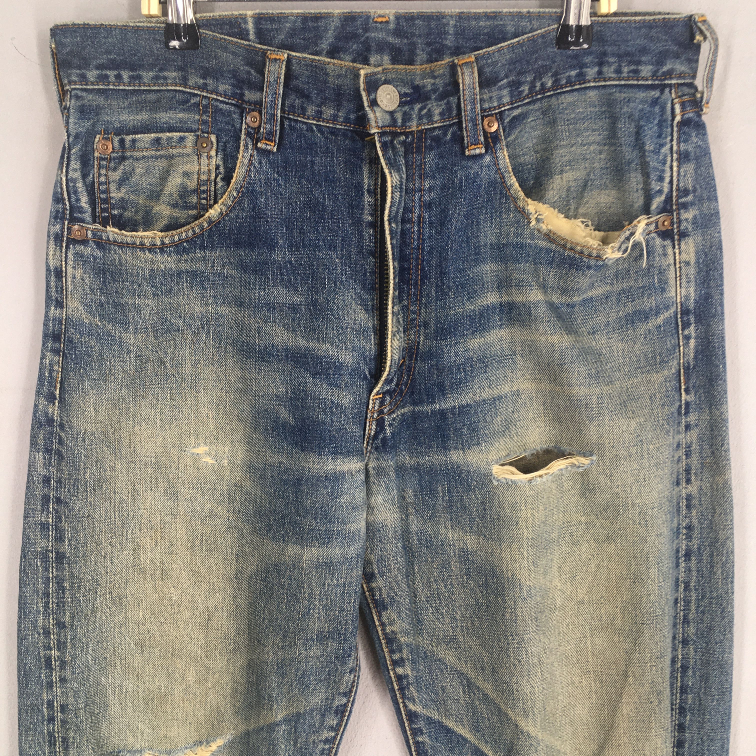 Levi's 32x29.5 Vintage 90s Levis 502 LVC Big E Japan Faded S2038 Size US 32 / EU 48 - 2 Thumbnail