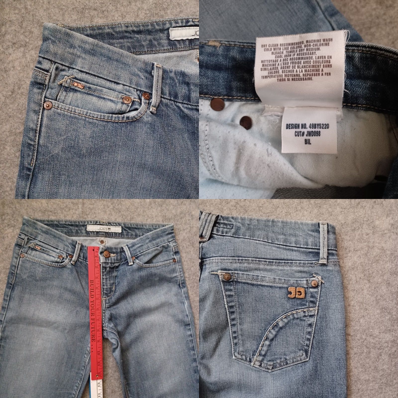 Vintage Joes Jeans Womens Jeans W28 Blue Boot Cut Mid Rise Medium Wash Distressed Ladies Size 28" / US 6 / IT 42 - 8 Thumbnail