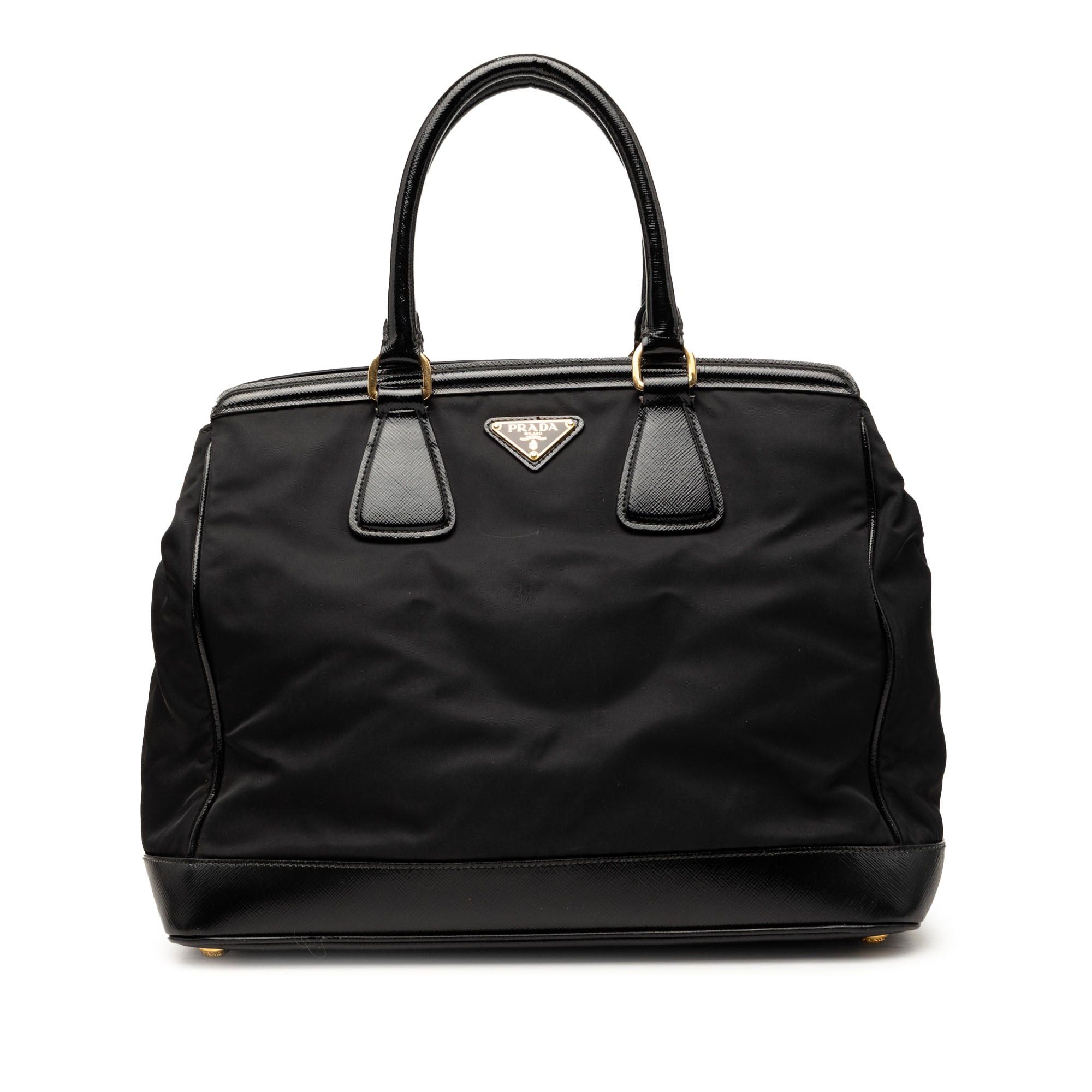 Prada Saffiano Vernice Trimmed Tessuto Parabole Tote Size ONE SIZE - 1 Thumbnail
