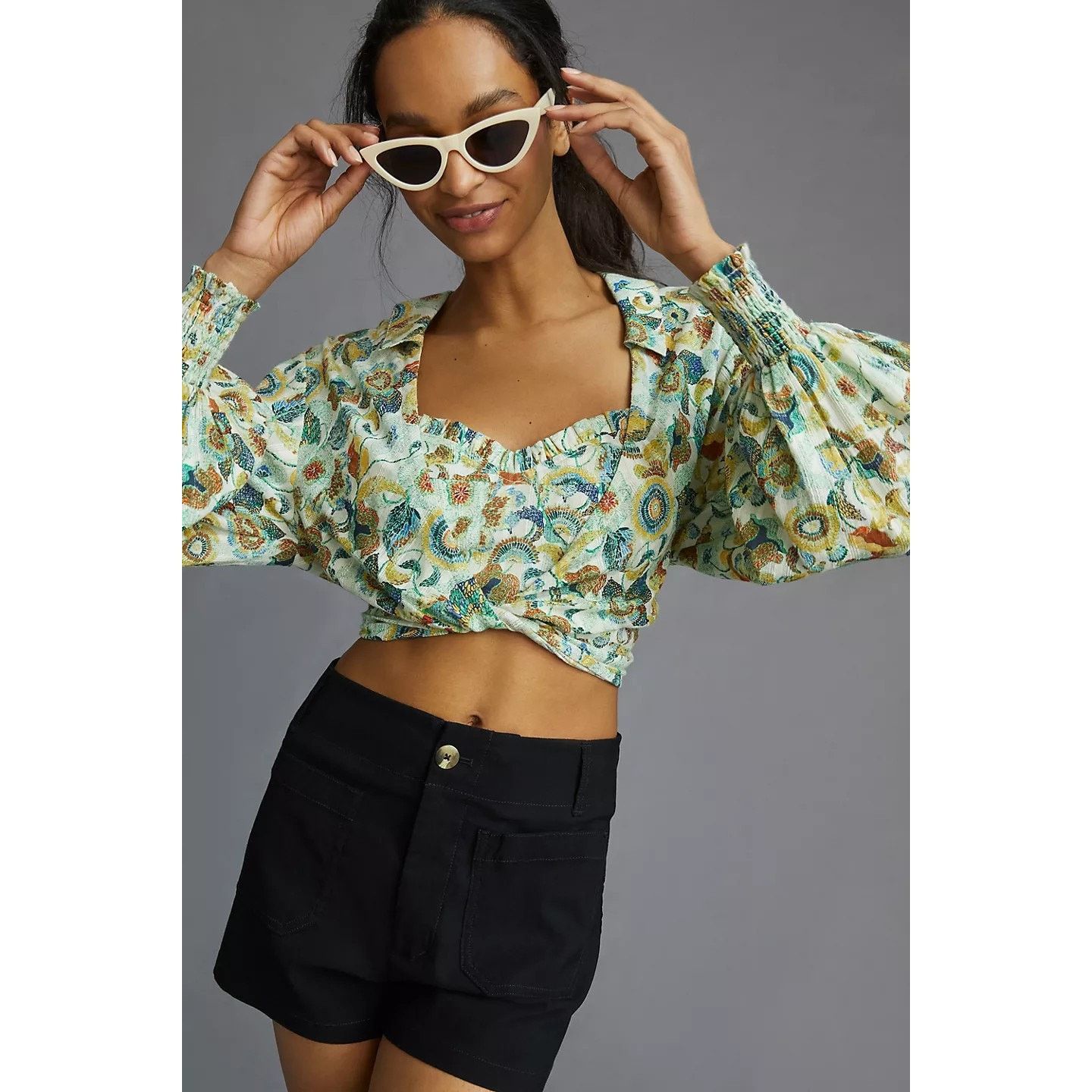 Anthropologie New By Anthropologie Twist Crop Top Set $120 PLUS 1X Size XL / US 12-14 / IT 48-50 - 1 Thumbnail