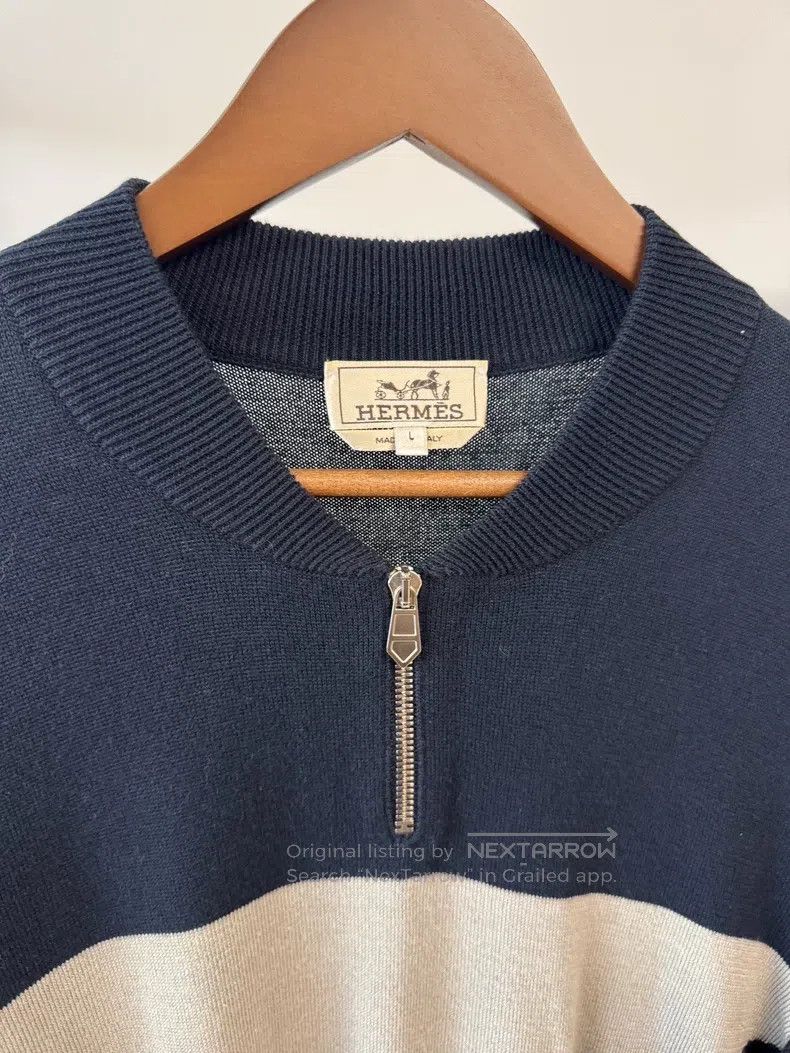 Hermes Hermes Men's Cashmere Knit Short Sleeve Shirt with Zipper Size US L / EU 52-54 / 3 - 2 Thumbnail
