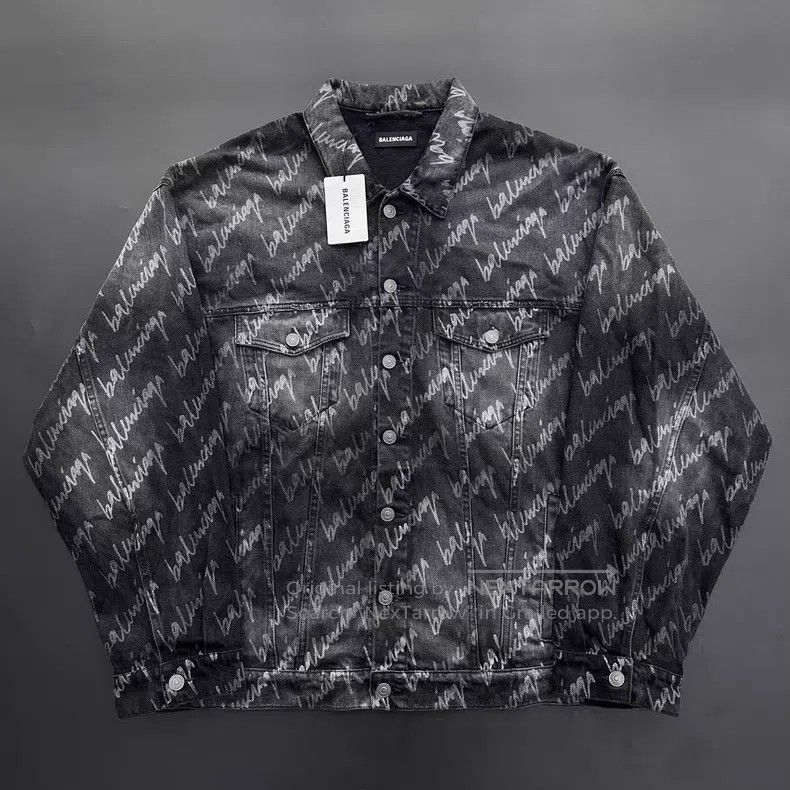 Balenciaga Balenciaga Bullet barrage printed black denim jacket Size US M / EU 48-50 / 2 - 1 Thumbnail