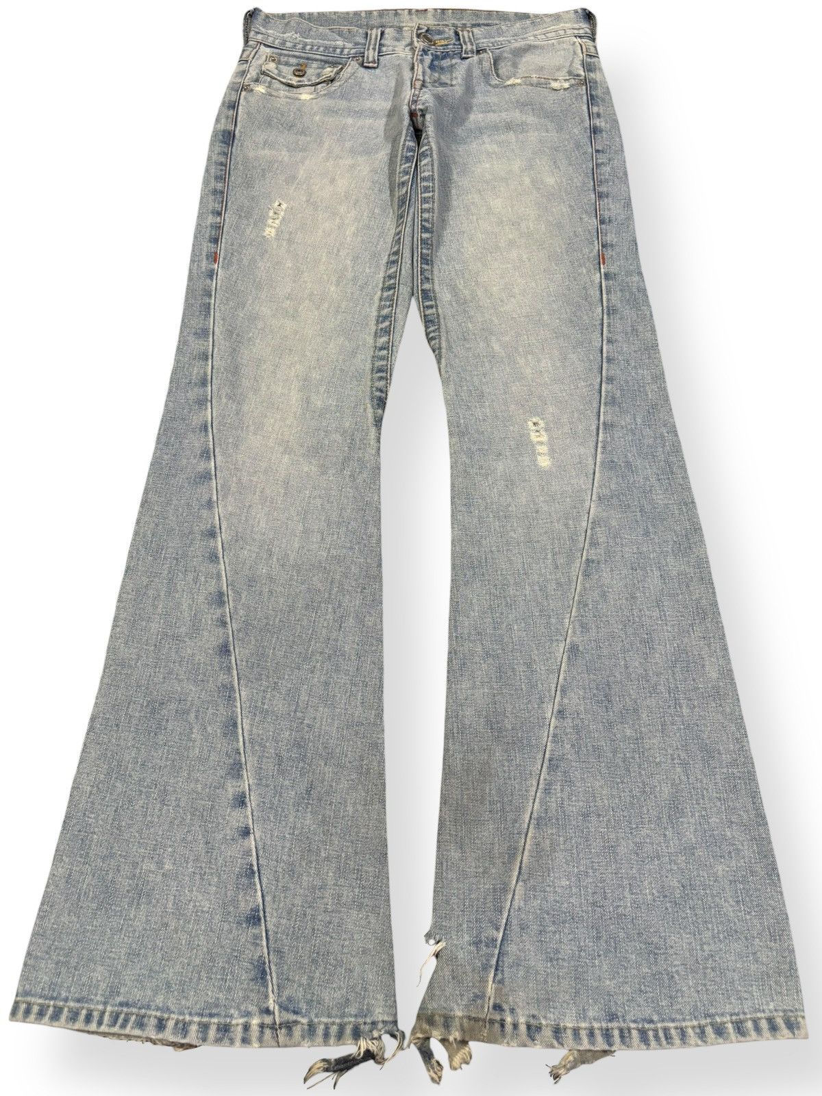 True Religion Y2K Japanese Brand Flare Distressed Jeans like True Religion Size 30" / US 8 / IT 44 - 1 Thumbnail