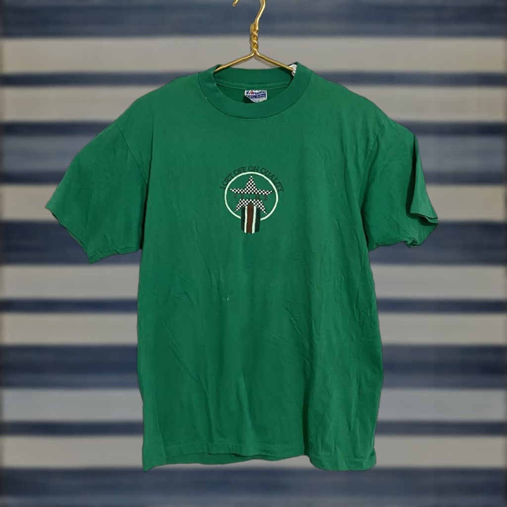 Hanes VINTAGE Hanes Fifty Fifty T Shirt Solid Short Sleeve Crew Neck USA XL Green Men Graphic Print 70s 80s 90s Modern All Seasons Breathable Size US XL / EU 56 / 4 - 1 Thumbnail