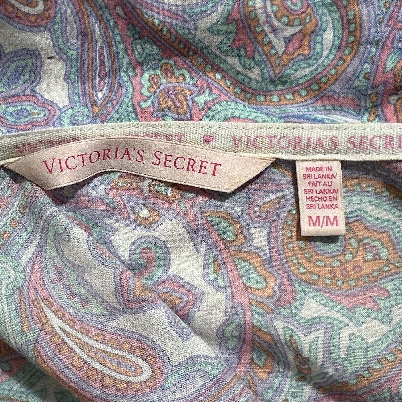 Victoria's Secret Victoria's Secret Paisley Patterned Button Up Sleep Shirt Size ONE SIZE - 3 Thumbnail