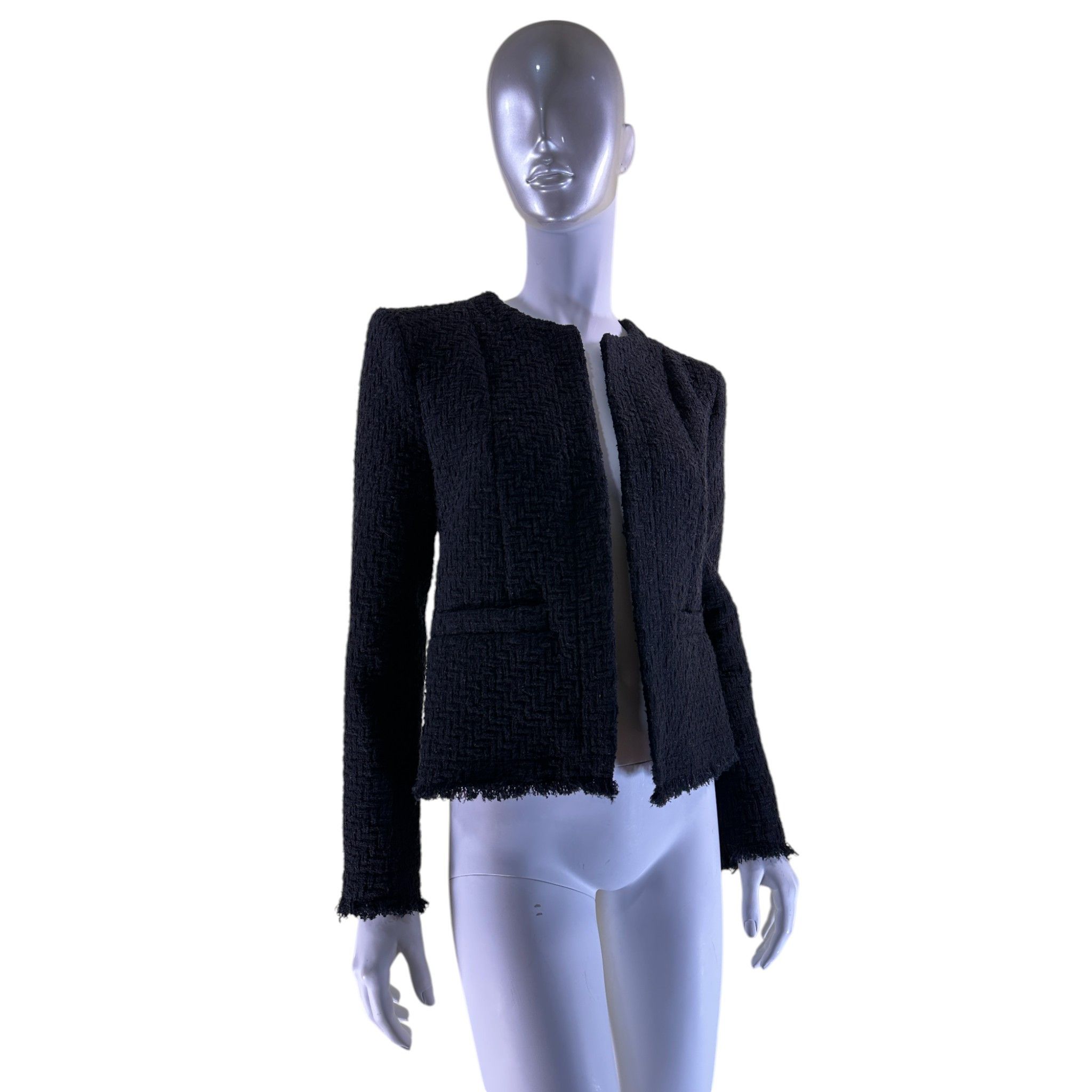 Iro Black tweed blazer Size L / US 10 / IT 46 - 2 Thumbnail