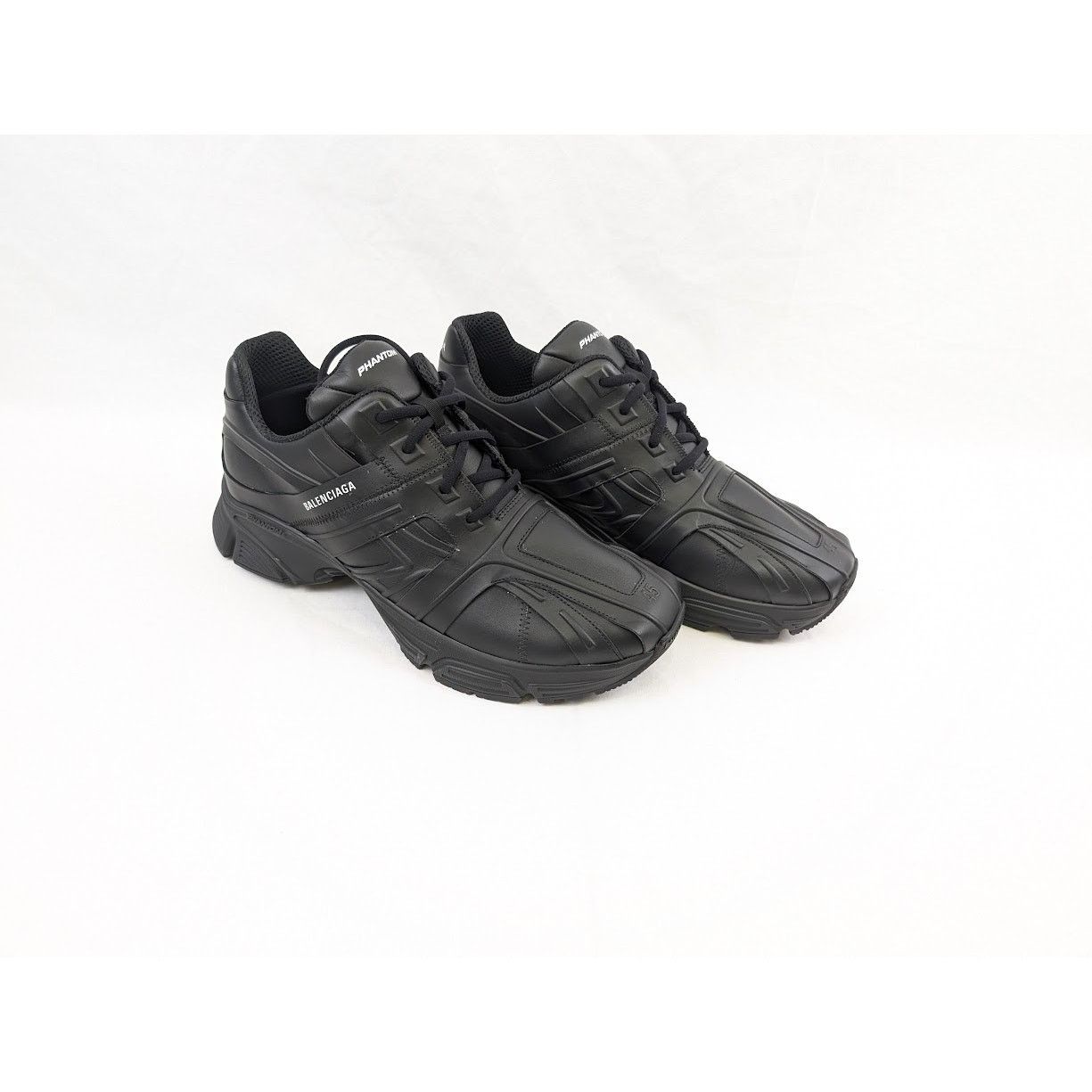 Balenciaga o1rshd1 Nappa Silk Phantom Sneakers in Black Size US 12 / EU 45 - 13 Thumbnail