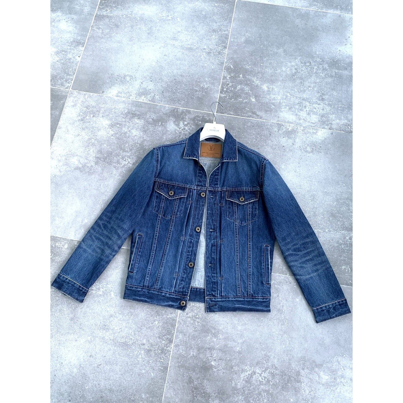 Japan Blue × Japanese Brand Men's JAPAN BLUE JEANS Denim Trucker Jacket Bomber Coat S-M Size US M / EU 48-50 / 2 - 1 Thumbnail