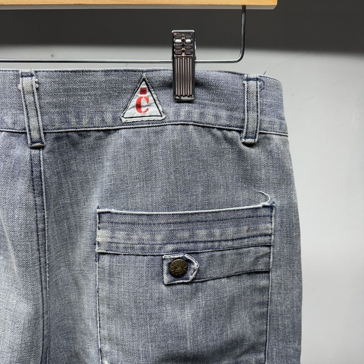 Vintage 90s Y2K Faded Thrashed Denim Cargo Jeans Pants ERD Grunge Size US 33 - 11 Thumbnail