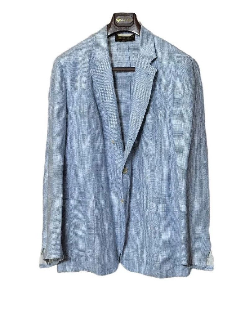 Loro Piana LORO PIANA Pure linen Welsh check single suit Size XXL / US 16-18 / IT 52-54 - 1 Thumbnail