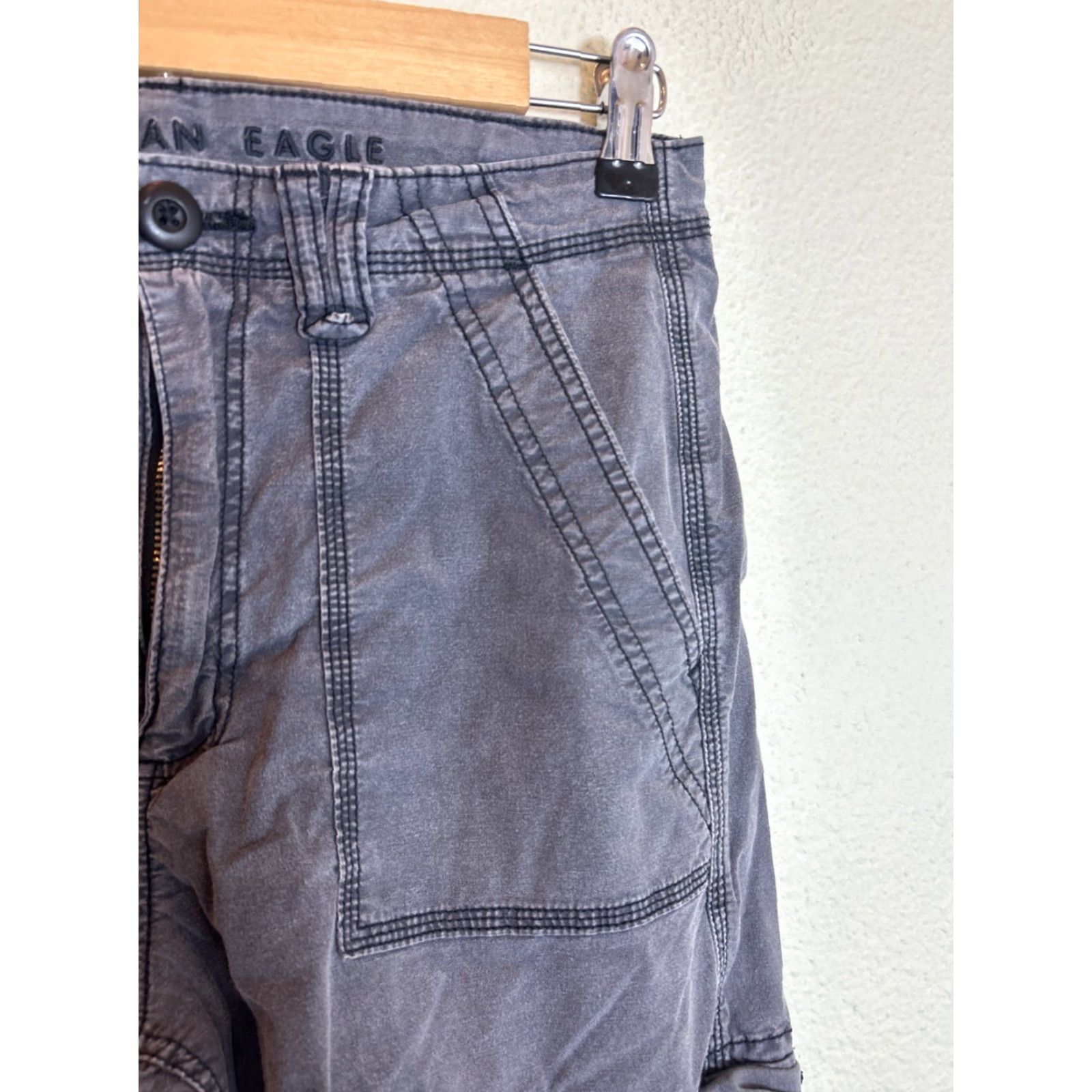 American Eagle Outfitters American Eagle Pants Women’s 6 Stretch Cargo Baggy Jogger Black 28x29 Womens Size 28" / US 6 / IT 42 - 7 Thumbnail