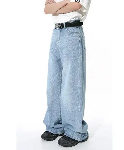 Japanese Brand Mayu Vintage simple straight loose casual washed jeans Size US 34 / EU 50 - 2 Thumbnail