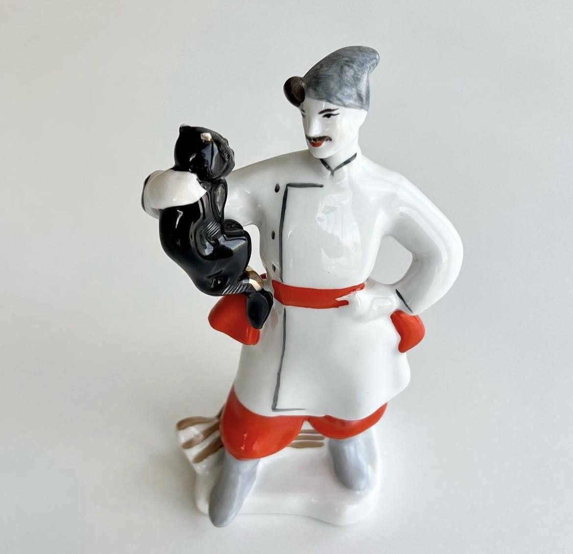 Vintage 1970 Vintage Porcelain Statue Vakula & Devil Gogol Kyiv Size ONE SIZE - 4 Thumbnail