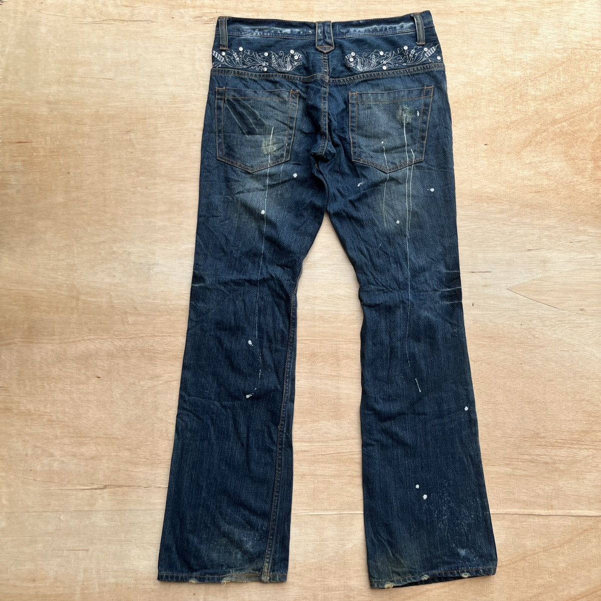 Japanese Brand ROOT THREE STYLE VINTAGE BOOTCUT FLARED DISTRESSED Y2K Size US 34 / EU 50 - 1 Thumbnail