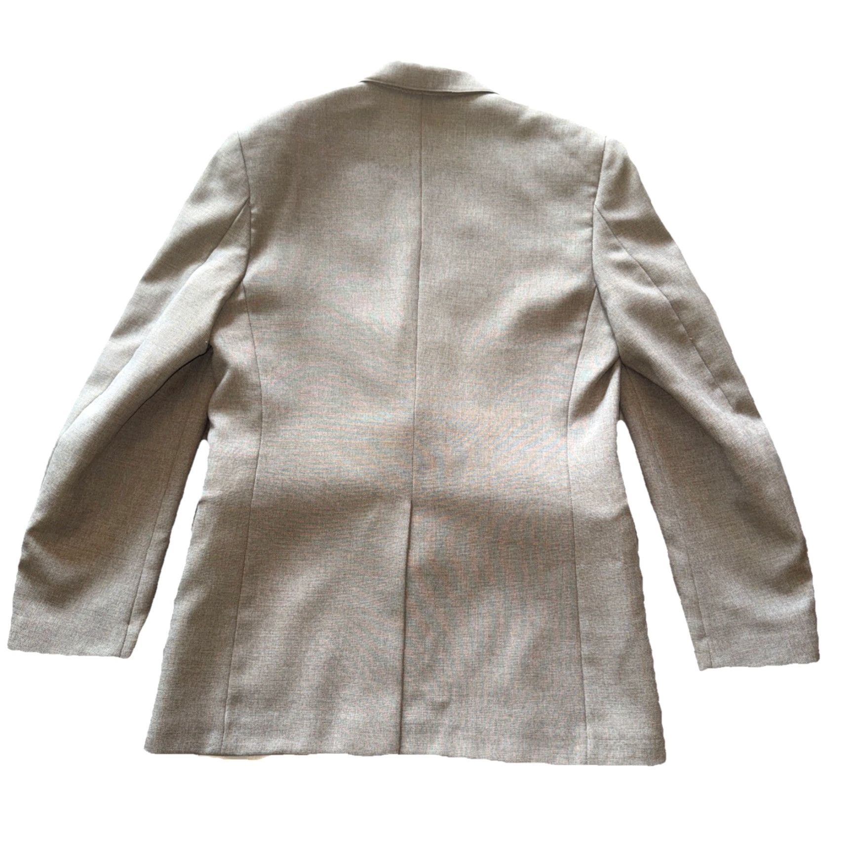 Levi's VINTAGE Levi's Blazer Action Suit Jacket Mens 42L Tan Classic Western 80s Cowboy Notch Lapel Single-Breasted Two-Button Front Long Coat Bedrock Size 42R - 2 Thumbnail