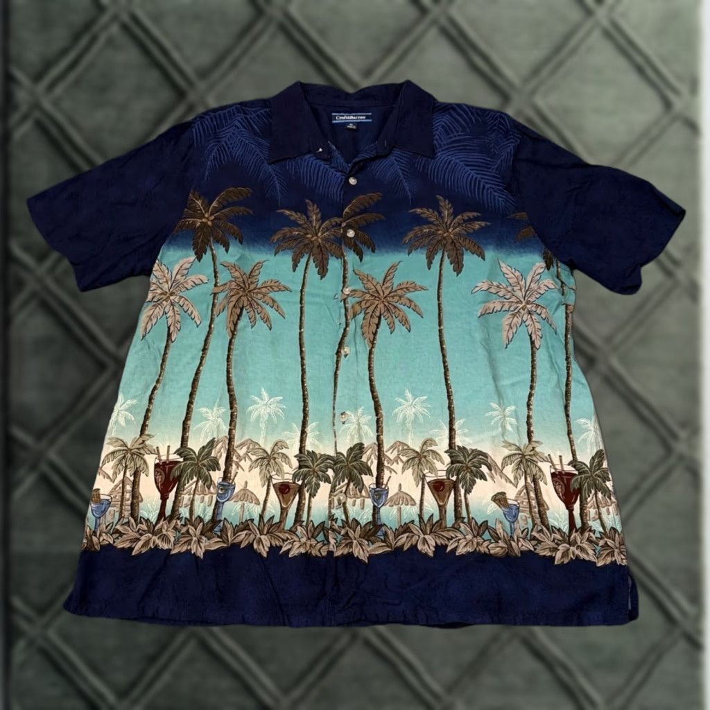 Croft & Barrow VINTAGE Croft & Barrow Men’s Hawaiian Button-Up Shirt XL Blue 100% Rayon Short Sleeve Mens Size US XL / EU 56 / 4 - 1 Thumbnail