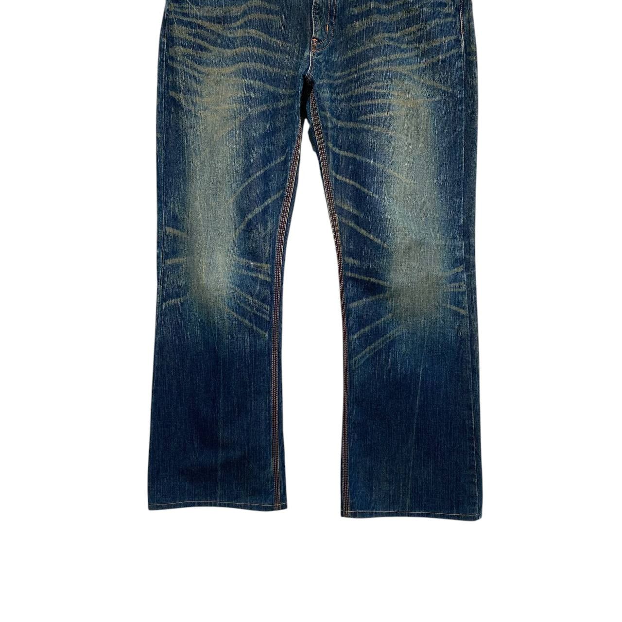 Edwin × Vintage FLARE EDWIN EXCLUSIVE MUDWASH CLAWMARK BUCKLE BACK BJ03-42 Size US 34 / EU 50 - 7 Thumbnail