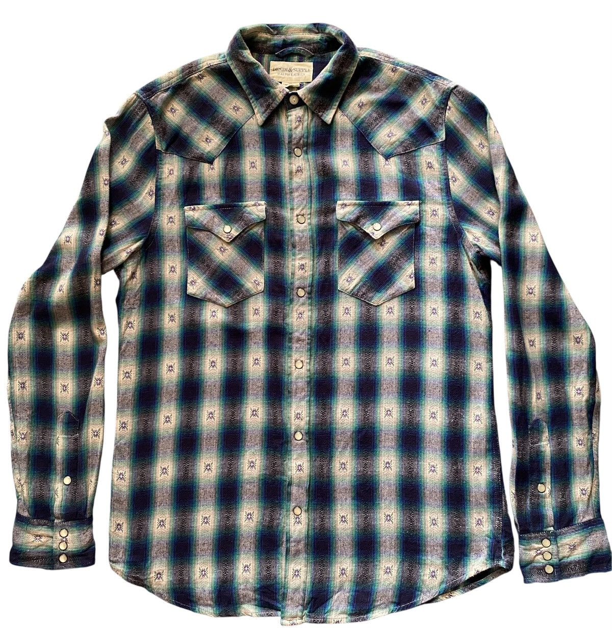 Denim & Supply Ralph Lauren Denim & Supply Ralph Lauren Western Aztec Pearl Snap Shirt Size US L / EU 52-54 / 3 - 1 Thumbnail