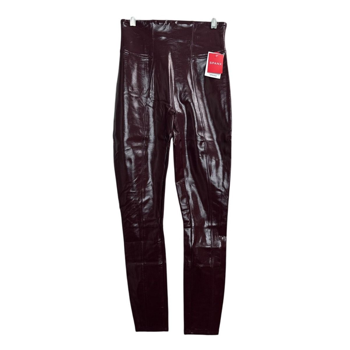 Spanx NWT Spanx Faux Patent Leather Burgundy Leggings Size Small Size 27" / US 4 / IT 40 - 4 Thumbnail