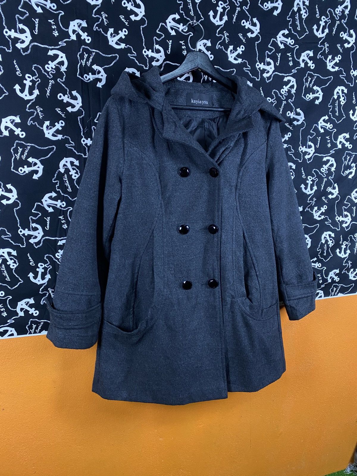 Japanese Brand Kayiaysu Hooded Wool Blend Coat Minimalist Outerwear Size M / US 6-8 / IT 42-44 - 5 Thumbnail