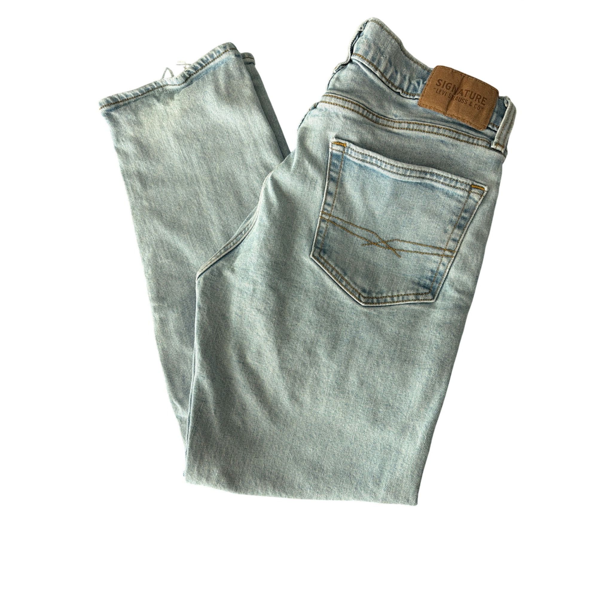 Levi's Signature Levi Strauss S41Light Wash Denim Jeans Straight Le Size US 34 / EU 50 - 3 Thumbnail