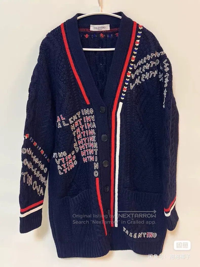 Valentino Valentino Blue knitted cardigan Size S / US 4 / IT 40 - 1 Thumbnail