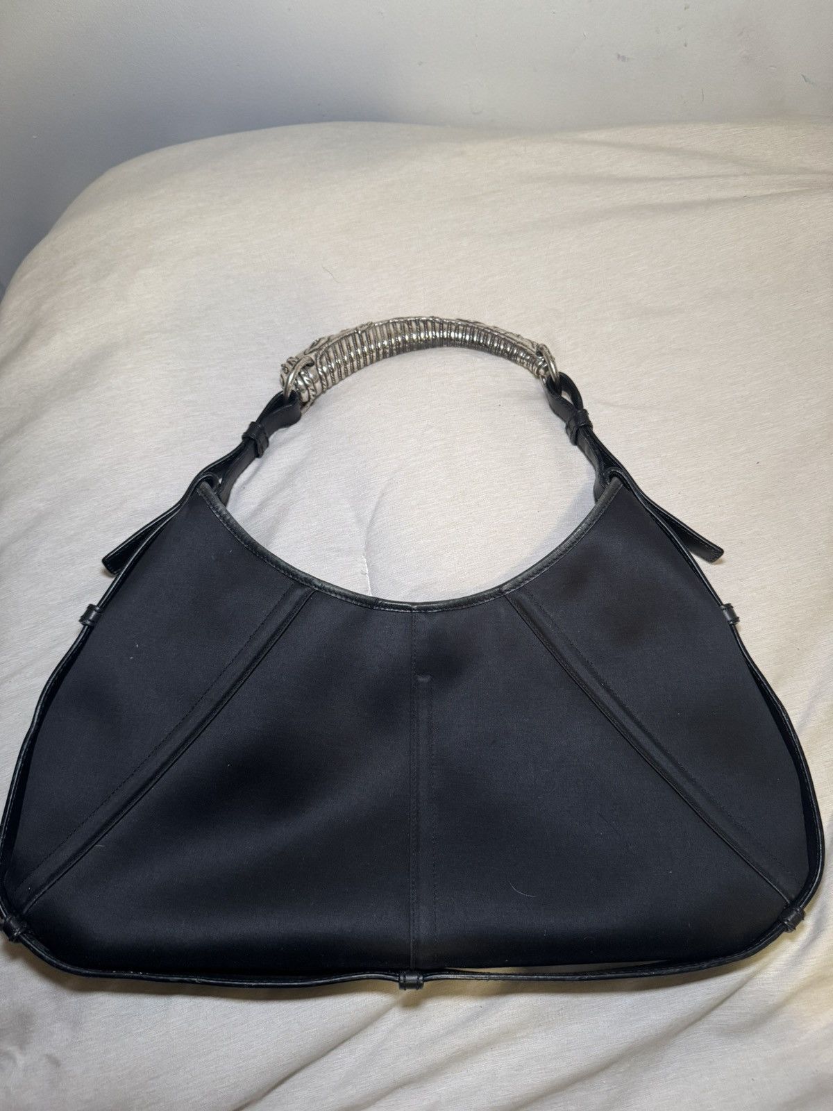 Yves Saint Laurent Yves Saint Laurent Mombasa Handbag Satin Size ONE SIZE - 3 Thumbnail