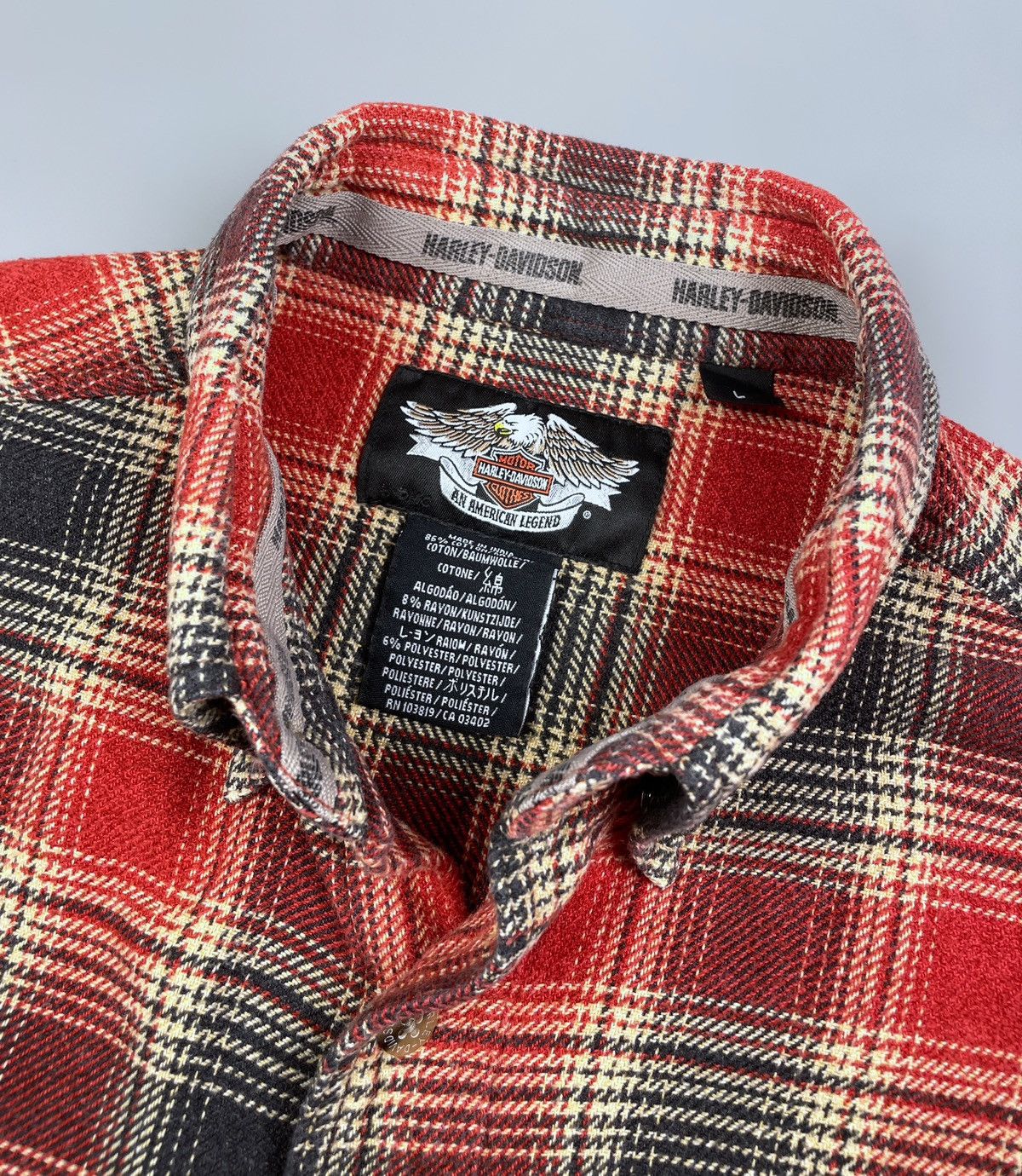 Vintage Vintage Harley-Davidson Motorcycle Checked Flannel Shirt L Size US L / EU 52-54 / 3 - 11 Thumbnail