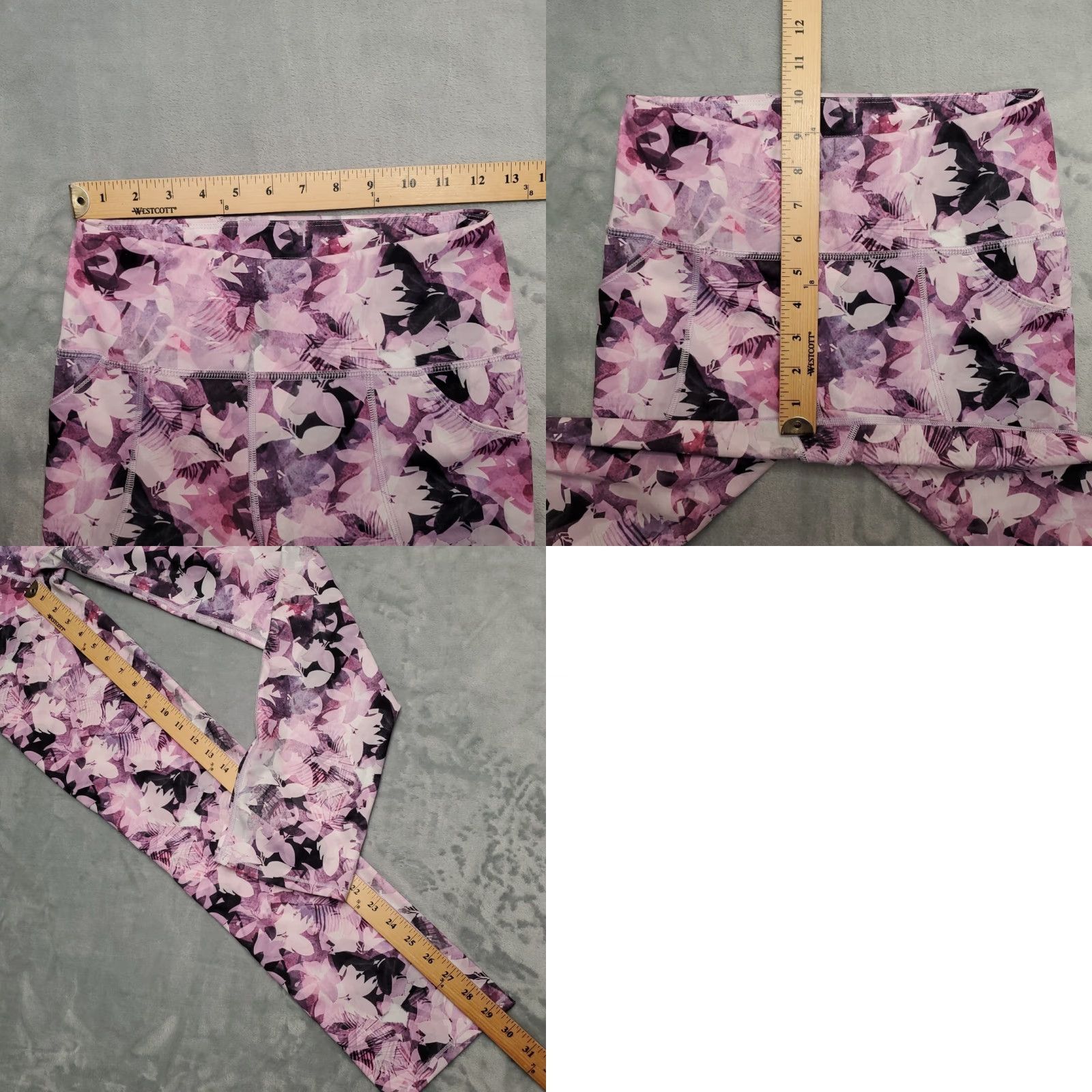 Pinko Duluth Leggings Women XS Pink Floral Stretch Athleisure Pants - Running & Jogging Yoga, Pink Floral, Womens XS Legging Pants Size 26" / US 2 / IT 38 - 8 Thumbnail